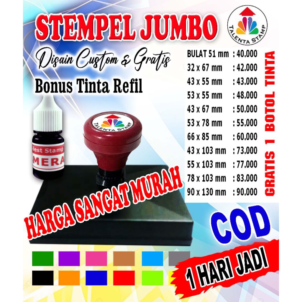 Jual stempel jumbo/stempel custom/stempel kardus/stempel kertas/paper ...