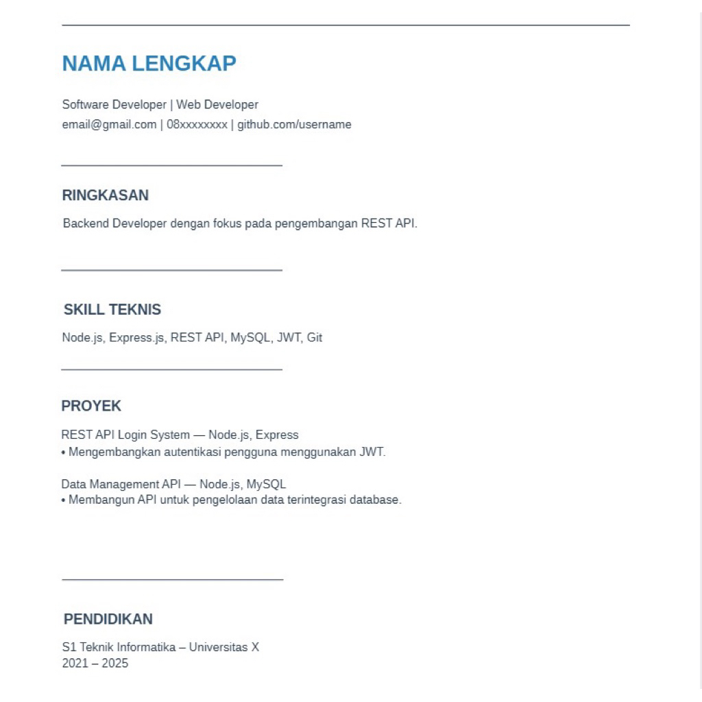 Jual Template CV ATS Friendly Canva - 3 versi IT ( File Digital ...