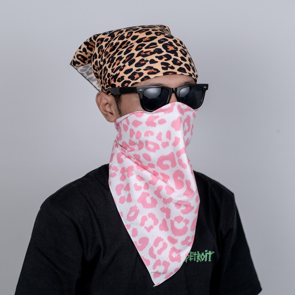 Jual BANDANA SLAYER SCRAF MOTIF LEOPARD UKURAN 52x52 cm | BAHAN KATUN ...