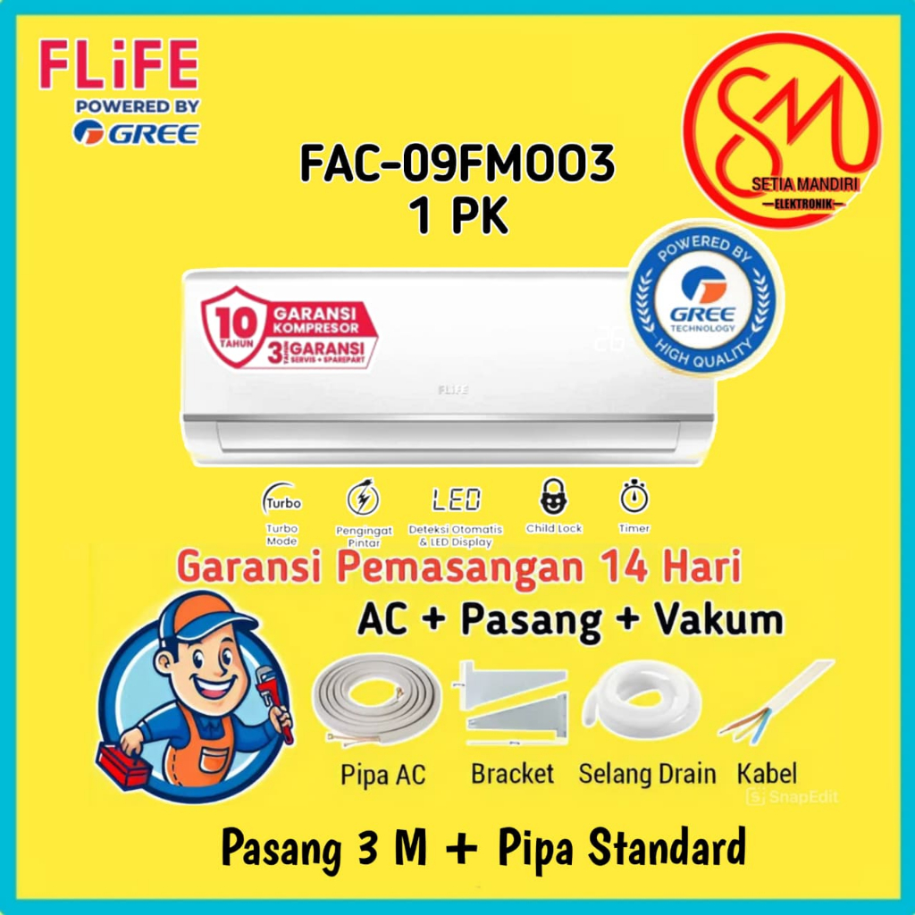 Jual FLIFE by GREE AC 1PK Standard - Turbo Mode - LED Display - Smart ...