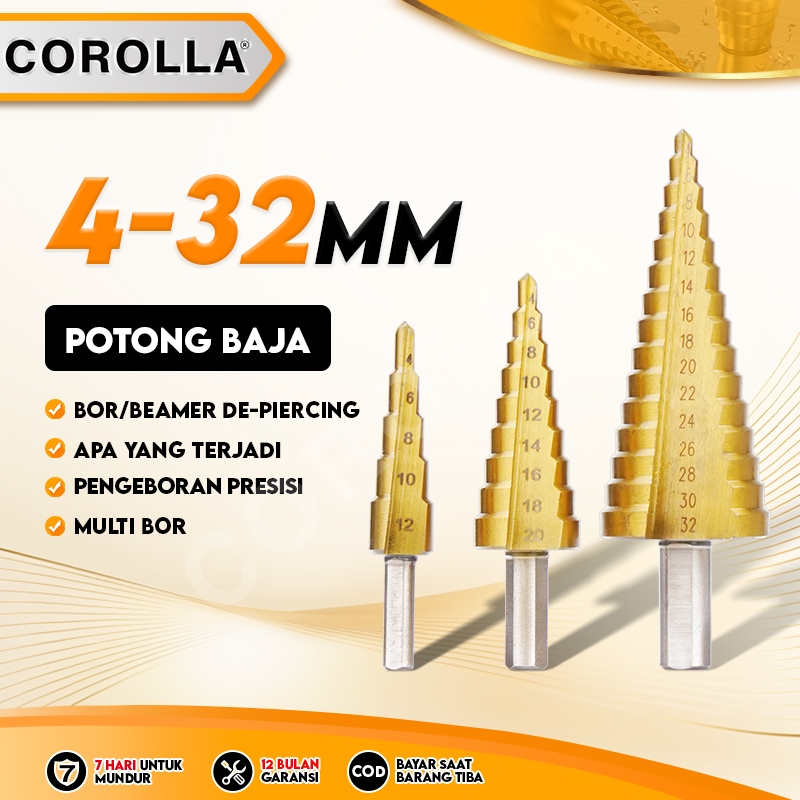 Jual COROLLA Mata Bor Pagoda COROLLA 4-12/4-20/4-32mm - Step Drill Bit ...