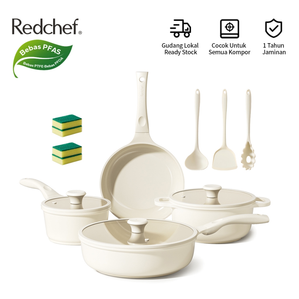 Jual Redchef Star Series Nonstick Ceramic Cookware Set 14Pcs No PFAS ...
