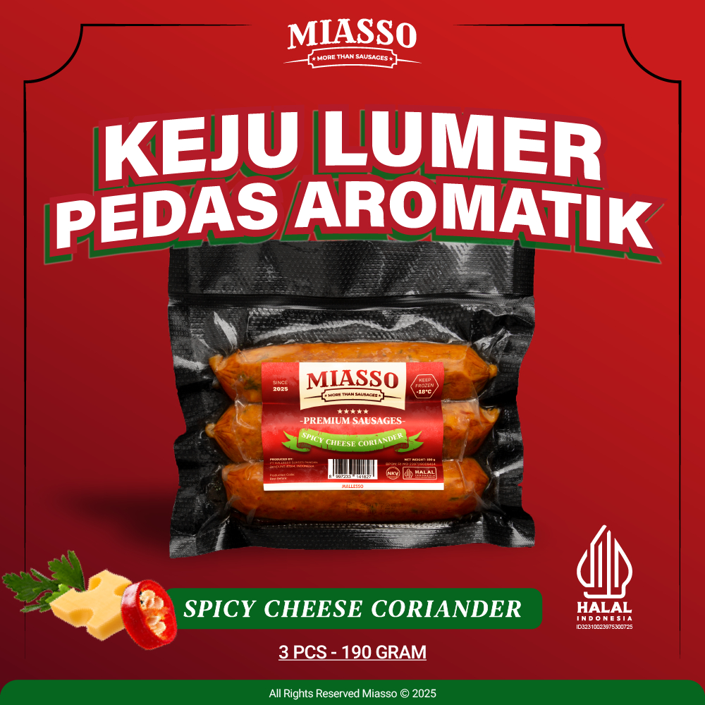 Jual MIASSO - Spicy Cheese Coriander Premium Sausages | Sosis Keju ...