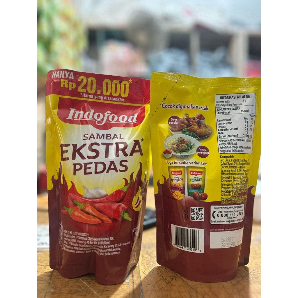 Jual Saos Sambal Indofood Extra Pedas 1kg | Shopee Indonesia