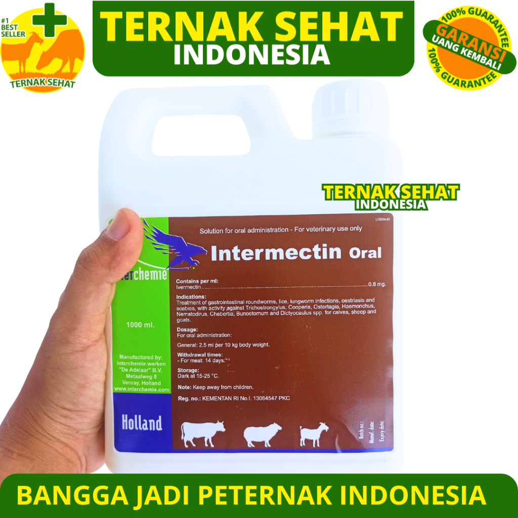 Jual INTERMECTIN ORAL 1 LITER ORIGINAL - Obat Hewan Ekto Endo Parasit ...