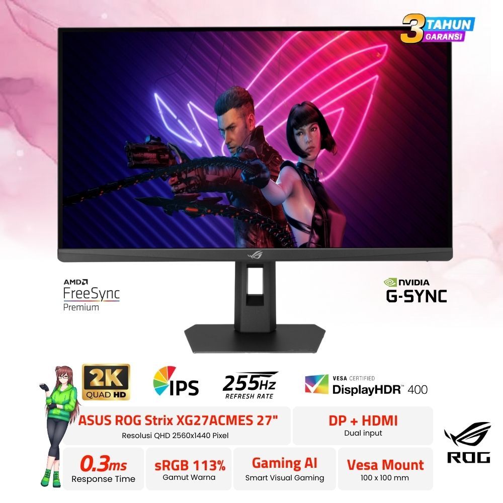 Jual Monitor Asus ROG Strix 27 inch XG27ACMES 2K 255Hz OC Fast IPS 0 ...