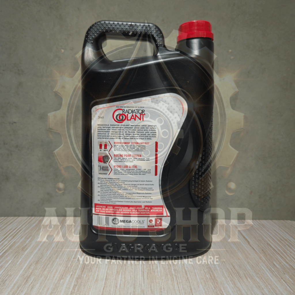 Jual Megacool Radiator Coolant MERAH 5 Liter/1 Galon - Air Radiator ...