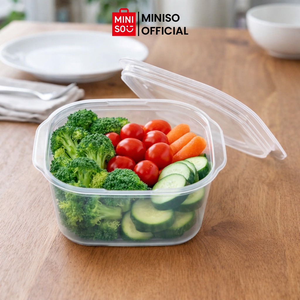 Jual MINISO Transparent White Series Square Food Container Tempat ...