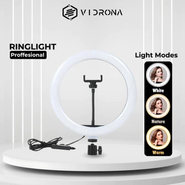 Tripod Ring Light LED 26CM Stand HP 1 Meter Fleksibel Lampu Untuk Live Makeup