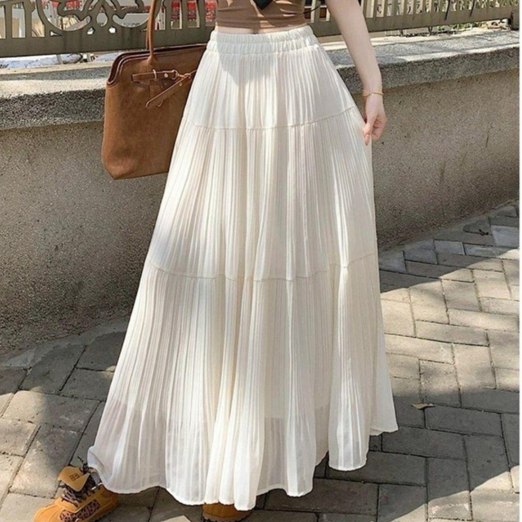 Jual Femme Rok Panjang Wanita Korean Style Maxi Rimple Layer Ruffle ...