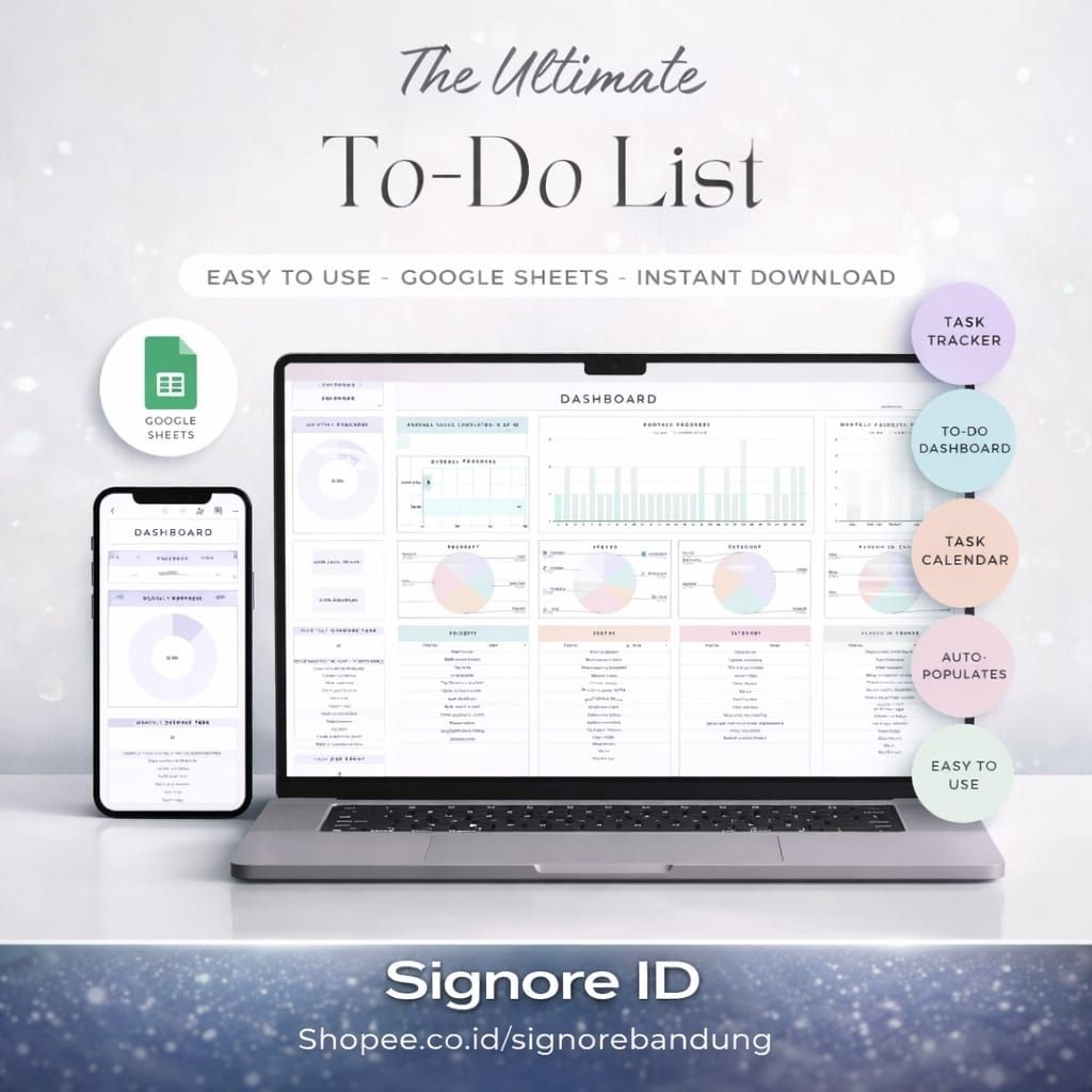 Jual To Do List Template Task Planner Spreadsheet Google Sheets DaiIy ...