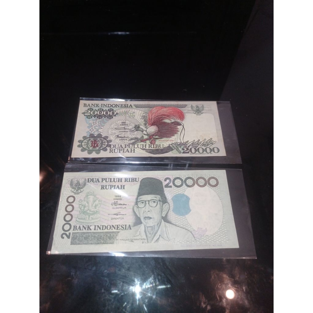Jual uang kertas kuno 20 ribu kihajar dan cendra | Shopee Indonesia