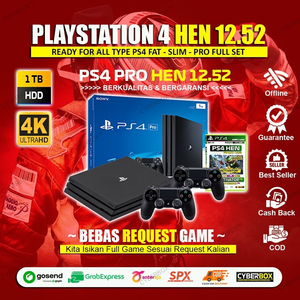 Jual PS4 PRO HEN 12.52 TERBARU | FULL GAME BEBAS REQUEST | GARANSI ...