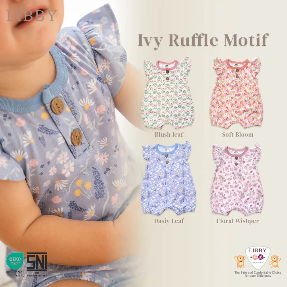 Jual Libby Ivy Ruffle & Puffy Jumper Ruffle Bayi Motif Girl Romper ...