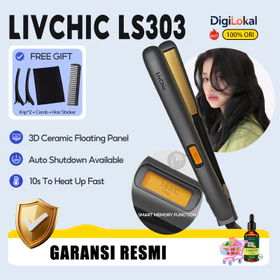 LivChic LS303 2IN1 Catok Rambut Untuk Meluruskan Dan Keriting Ringan Alat Pengeriting