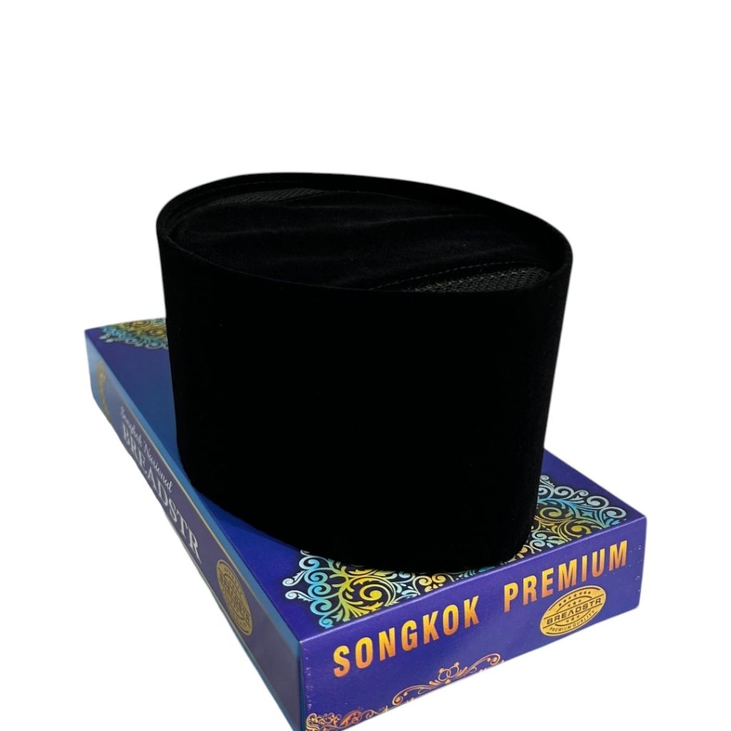 Peci Songkok Kopiah Hitam POLOS AC Tinggi 9cm - Peci Pria Model Terbaru Songkok Anak Laki-laki SHOLAT Bisa COD