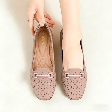 XOU Fashion Flatshoes Wanita Sepatu Flat Wanita Desain Berlubang Untuk Sepatu Wanita A 03