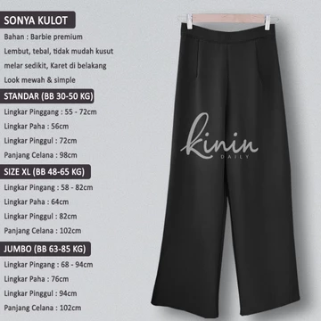 Sonya Kulot By Kinin Daily Celana Kerja Model Slimfit Bahan Tebal Premium