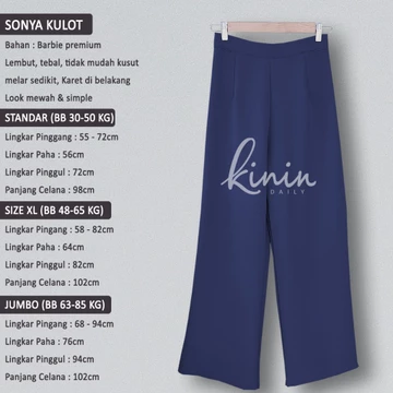 Sonya Kulot By Kinin Daily Celana Kerja Model Slimfit Bahan Tebal Premium
