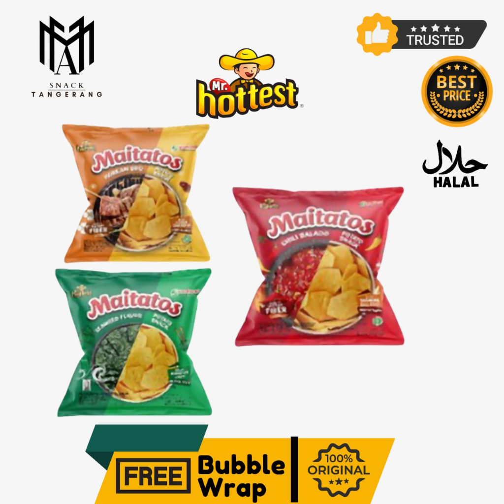 Jual Maitatos Keripik Kentang Potato Snack Seaweed Korean BBQ Sambal ...