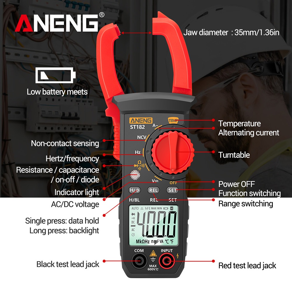 Jual ANENG Digital Multimeter Tang Ampere Voltage NCV Tester Clamp ...