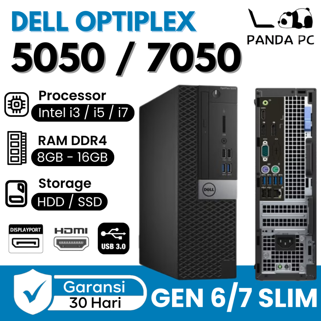 PC Dell Optiplex 3050 / 5050 / 7050 SFF i3 / i5 / i7 7th Gen / 6th Gen PC Slim