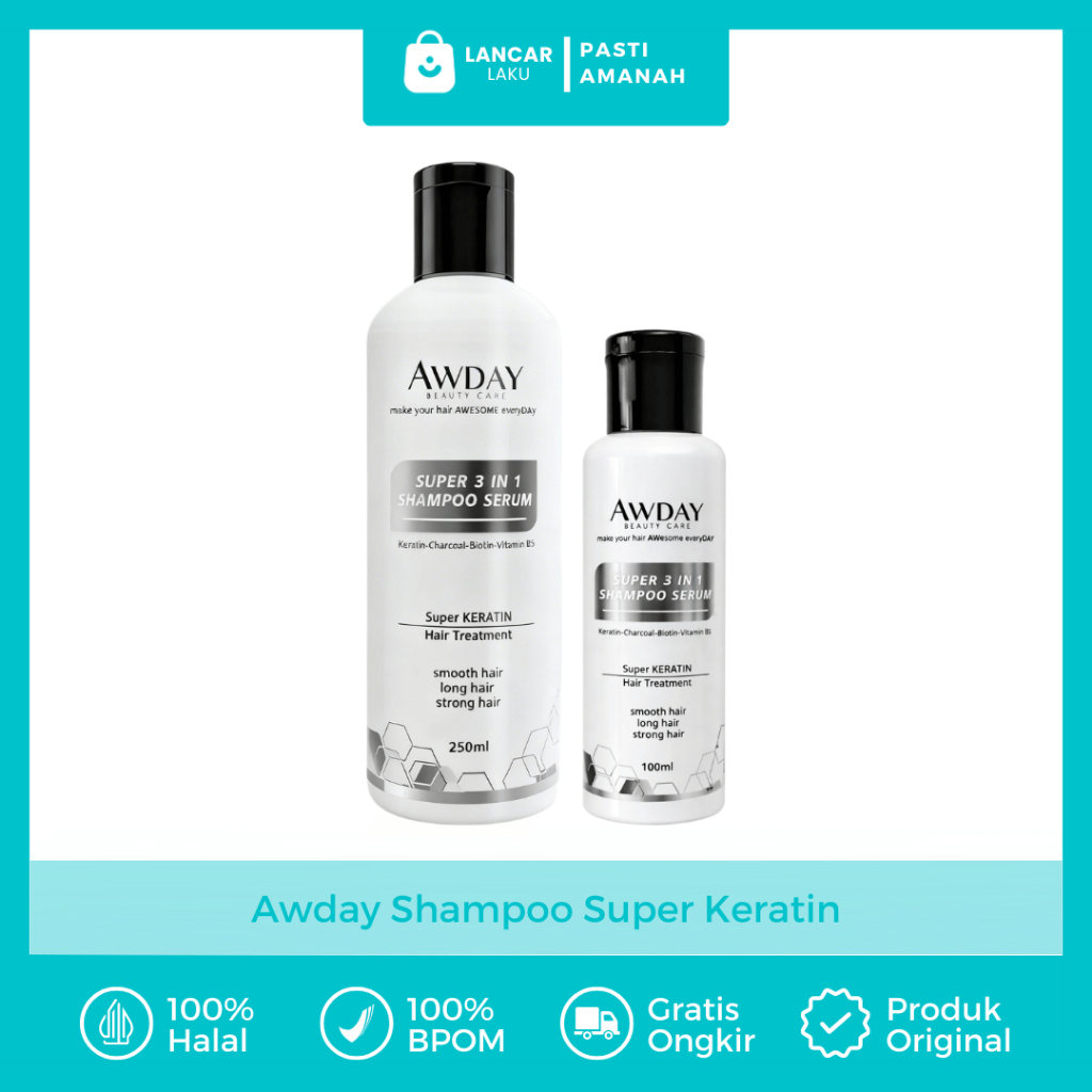 Jual Awday Shampoo Keratin Hair Treatment Pelurus Rambut Permanen ...