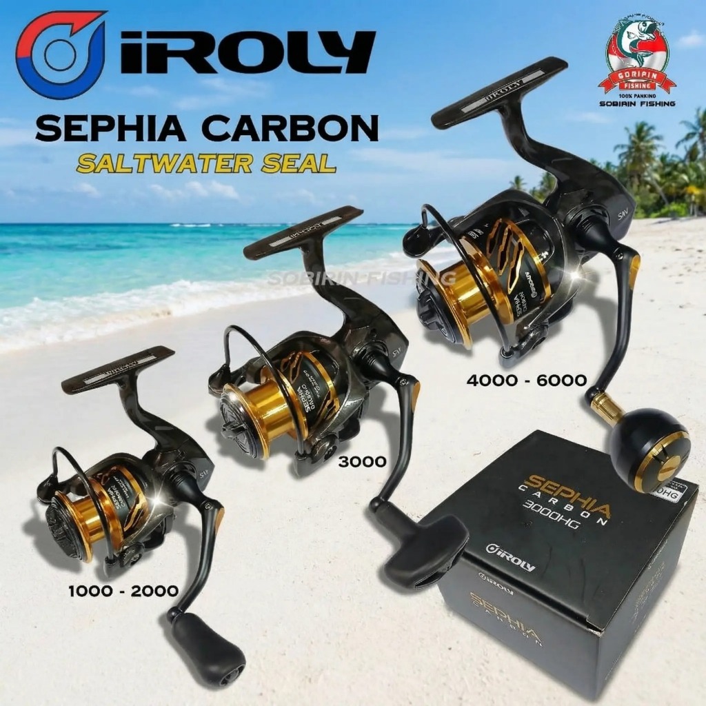 Jual REEL IROLY SEPHIA CARBON SW SALTWATER UKURAN 1000HG-4000HG | reel ...