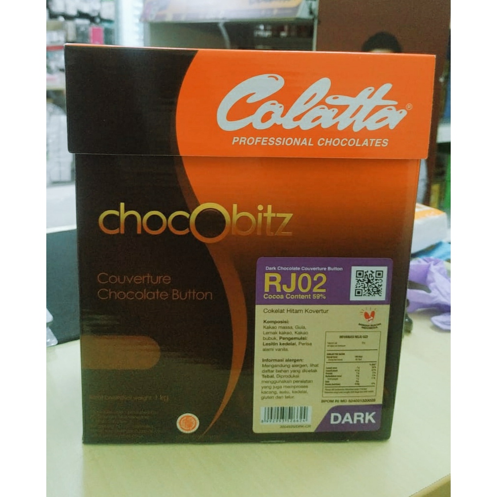 Jual Dark Couverture Colatta Chocobitz RJ02 (59%) 1 Kg Cokelat masak ...