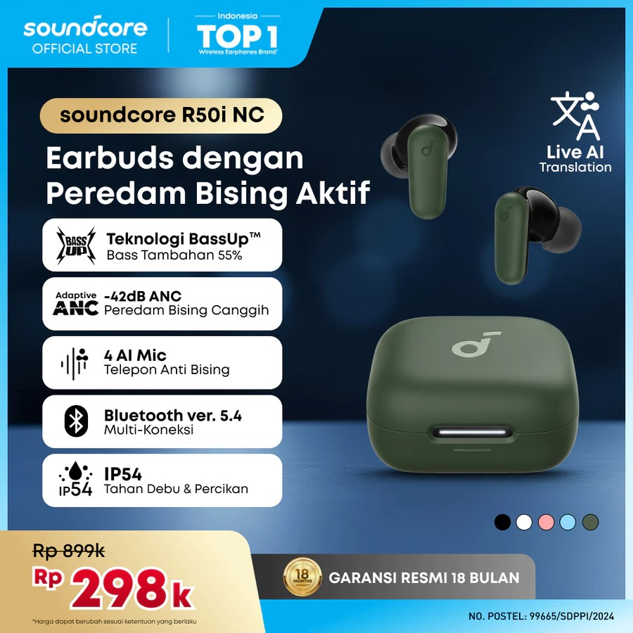 Jual Soundcore Anker R50i NC Earbuds Adaptive Noise Canceling Bluetooth ...
