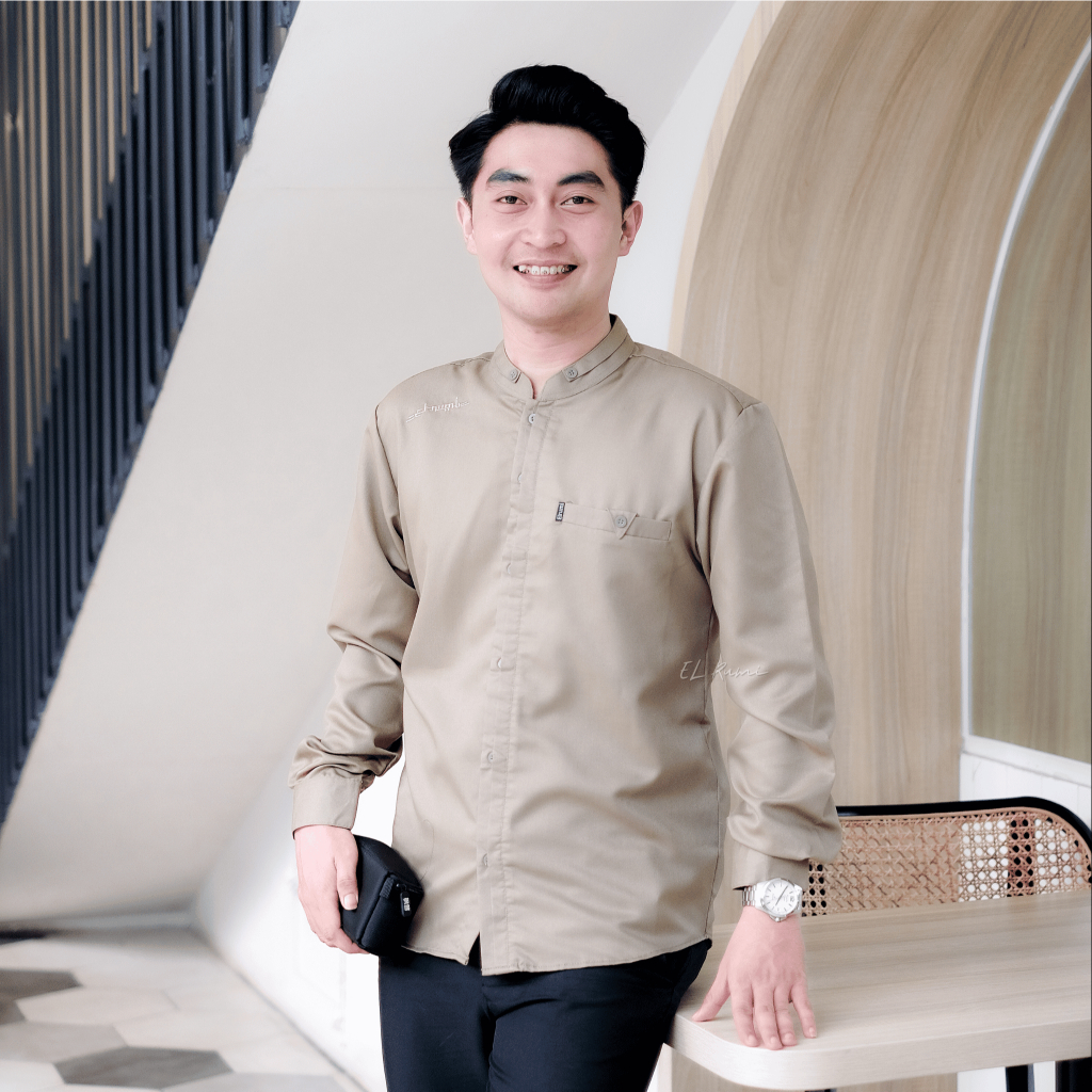 Koko Pria Lengan Panjang Bordir Premium Dewasa Terbaru Elrumi Big Size Motif Antasena