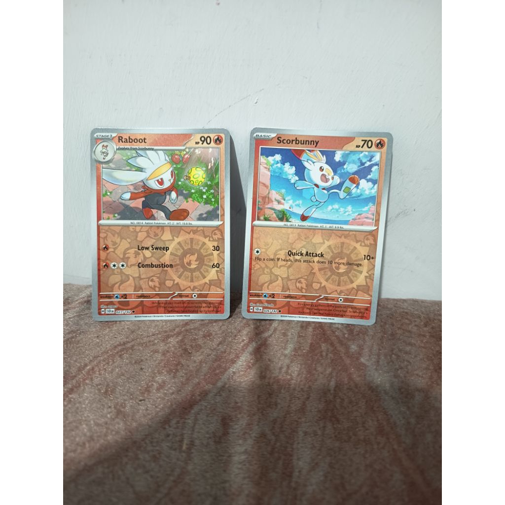 Jual kartu pokemon original holo reverse (raboot & scorbunny) | Shopee ...