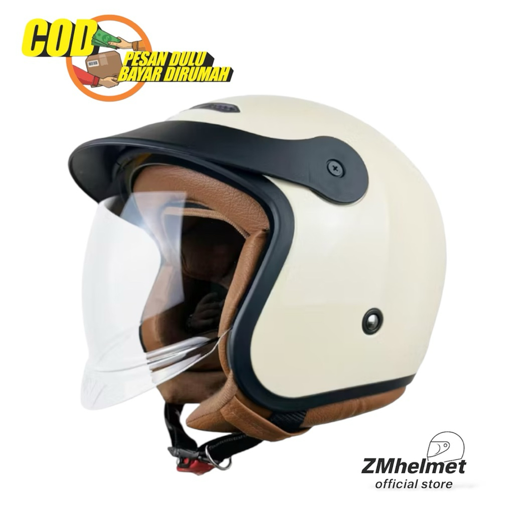 Jual Helm ALV NEMO Solid Cream Scopy Hijab Friendly | Shopee Indonesia