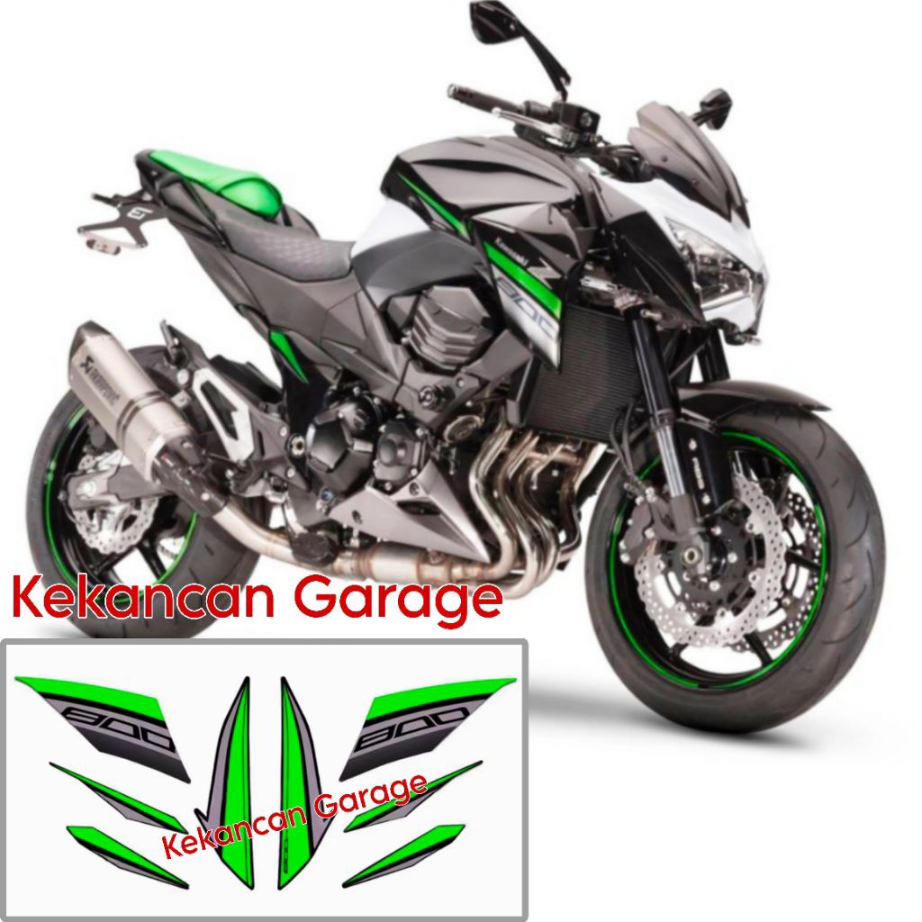 Jual Striping sticker Kawasaki Z800 Z 800 Livery Eropa (Hitam - Putih ...