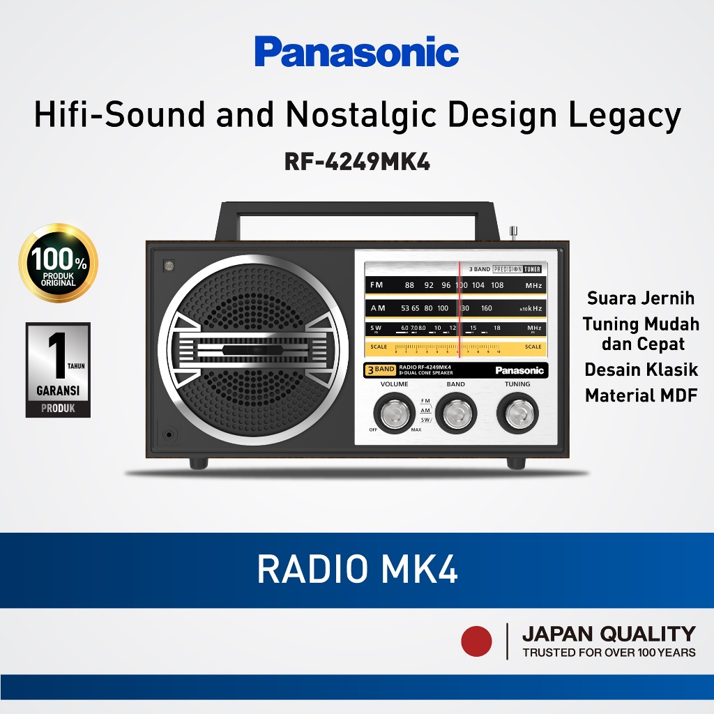 Jual Panasonic Radio RF-4249MK4LJ Hi-Fi | 3 Band FM-AM-SW | Suara ...