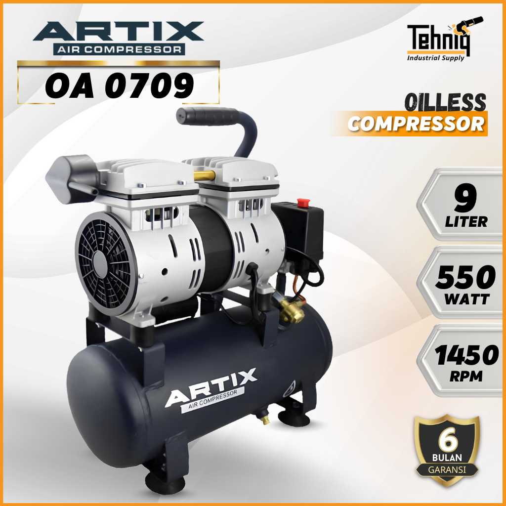 Jual Artix Oa 0709 Oil Less Compressor 3/4 Hp 9 Liter | Shopee Indonesia