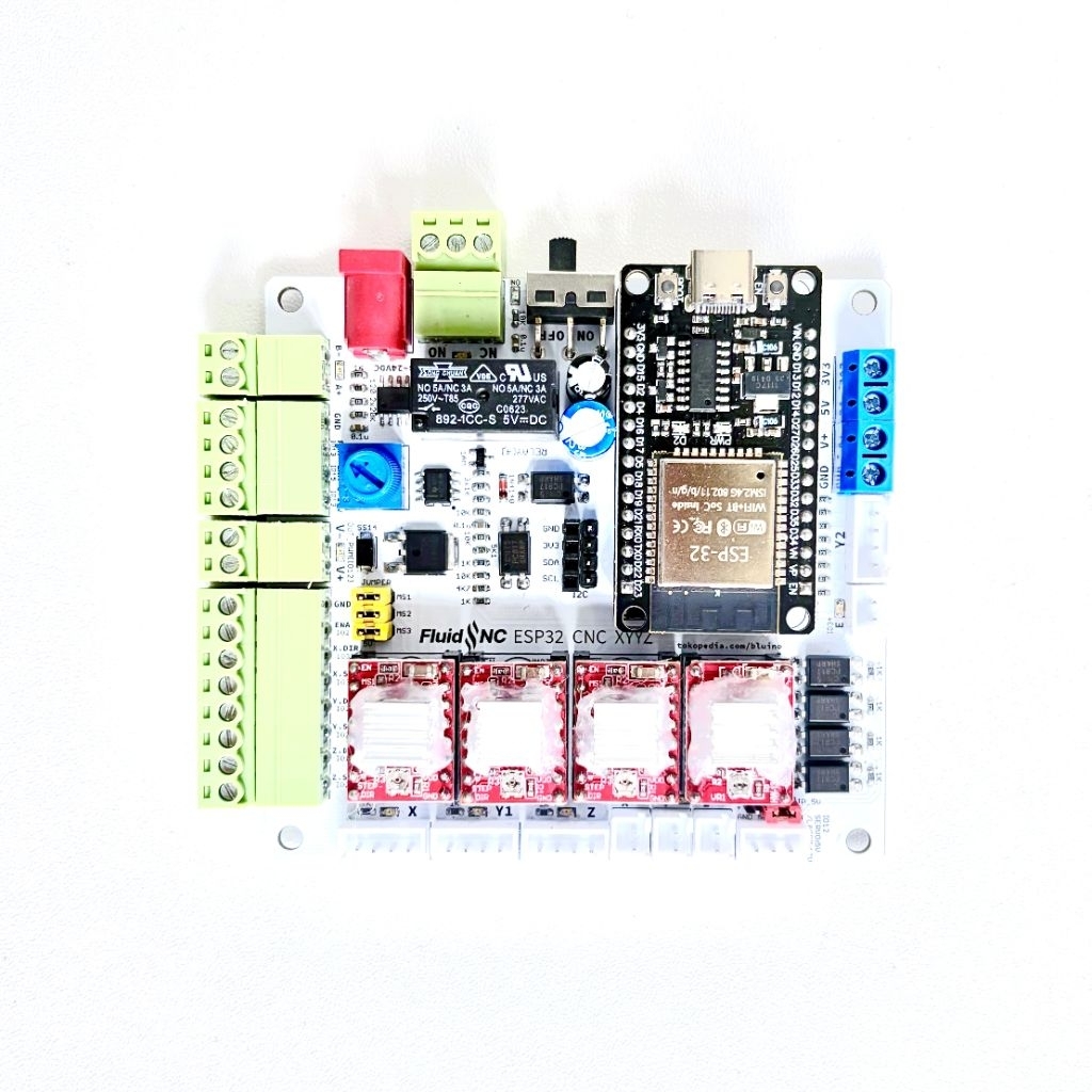 Jual FluidNC ESP32 CNC XYYZ 3 Axis GRBL Wifi Micro SD Relay RS485 ...
