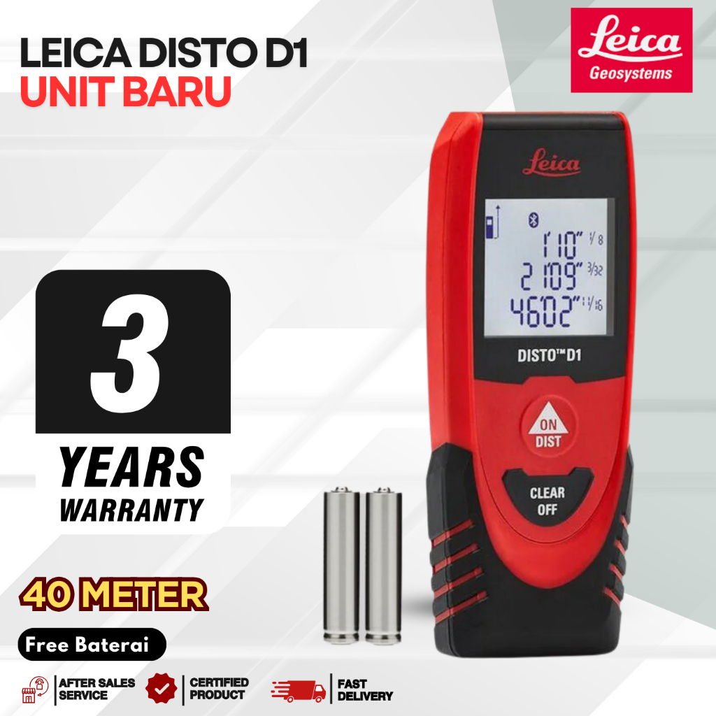 Jual Meteran Laser Jarak 40 Meter / Leica Distometer D1 Jarak 40 m ...