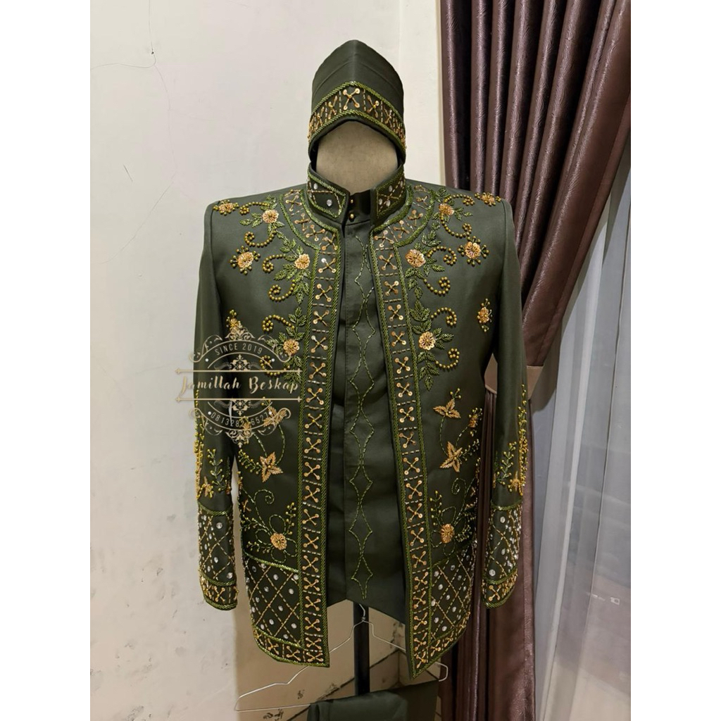 Jual Beskap pengantin pria || Beskap army || Beskap sunda || Beskap ...