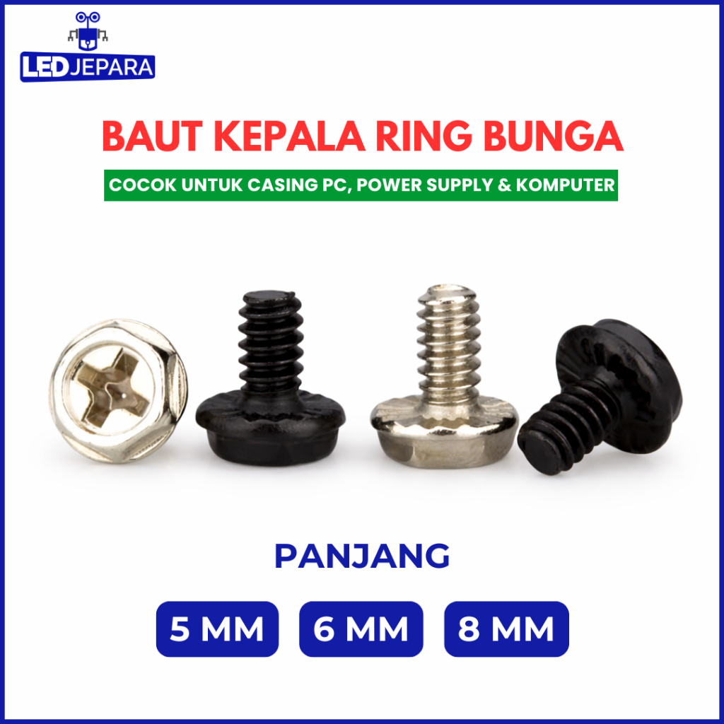 Jual Baut Casing PC Kepala Ring Pan Head Washer Screw PSU Komputer ...