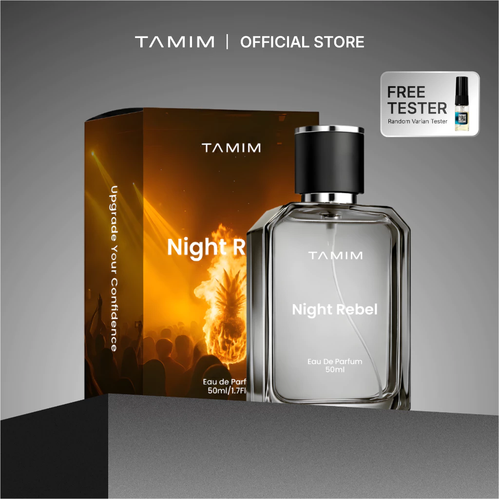 Night Rebel - Parfum Pria & Wanita Wangi Tahan Lama Aroma Citrus Sweet Fruity | Eau de Parfum by Tamim