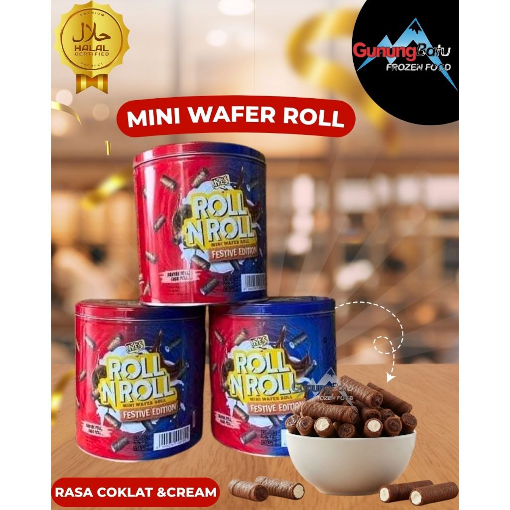 Jual ROLL N ROLL MINI WAFER ROLL KALENG ISI KRIM RASA SUSU COKLAT DAN ...