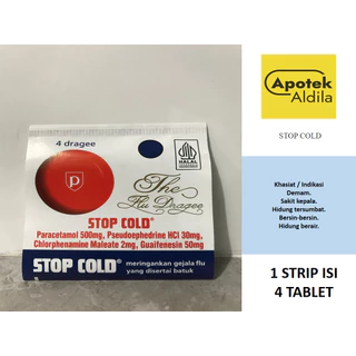 STOP COLD 1 STRIP ISI 4 TABLET UNTUK MERINGANKAN GEJALA FLU YANG DISERTAI BATUK
