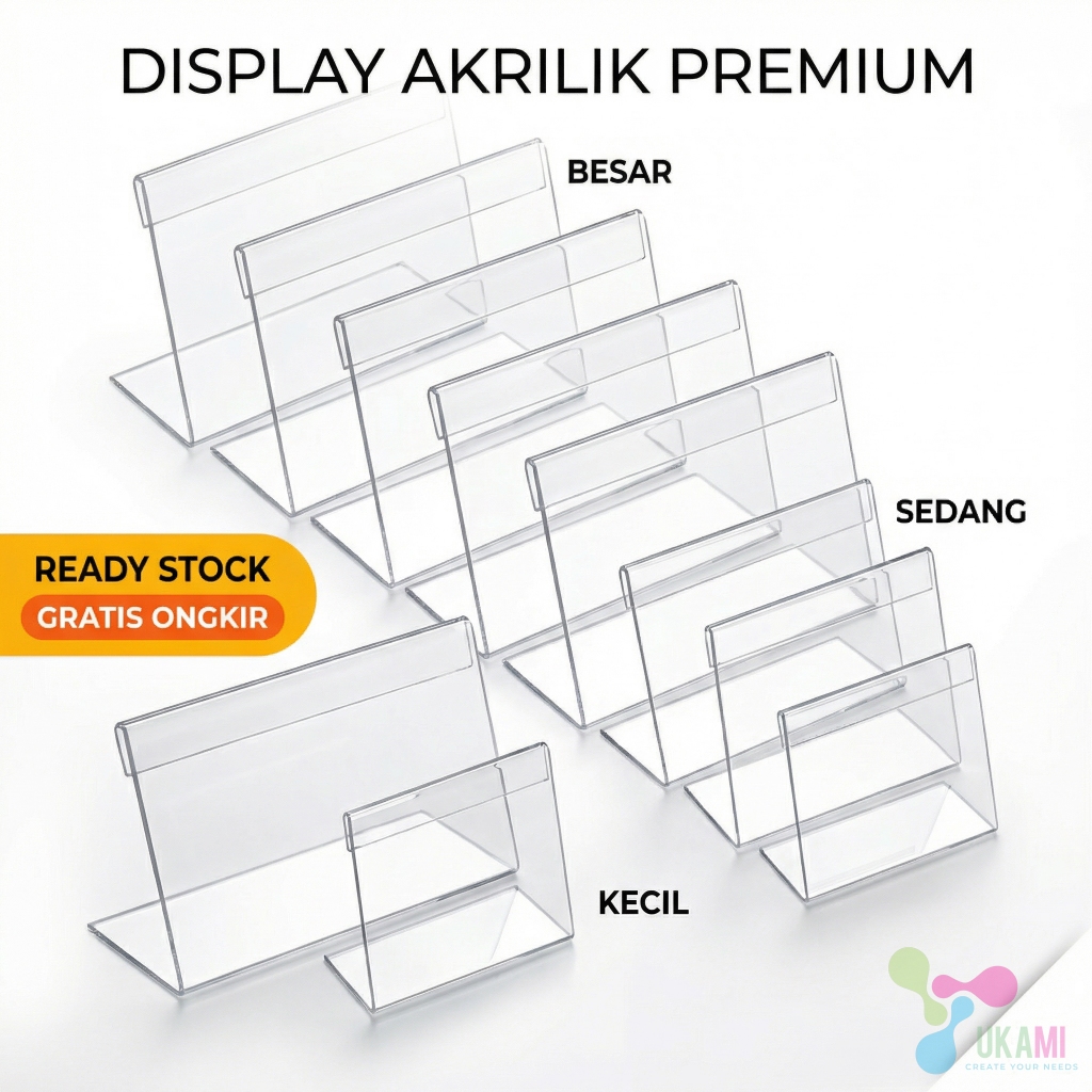 Jual Akrilik Desk Label Display Harga Price Tag Stand Holder Medium ...