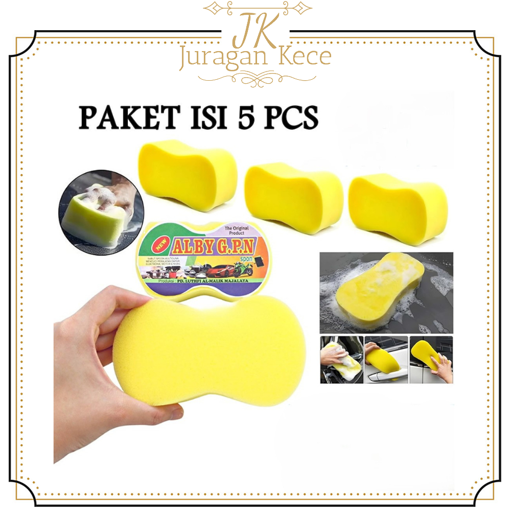 Jual JUKE [PAKET ISI 5 PCS] Sponge Busa ALBY GPN Kuning Bentuk 8 ...