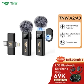 TNW A2 A3 Wireless Microphone 2 In 1 Magnetic Lavalier Mikrofon HP Clip On Mic Portable