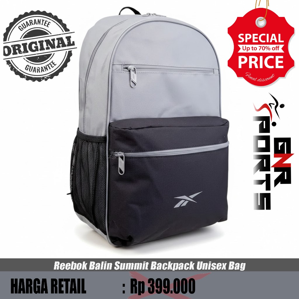 Jual Tas Reebok Balin Backpack Unisex Bag - Grey Original 100% | Shopee ...