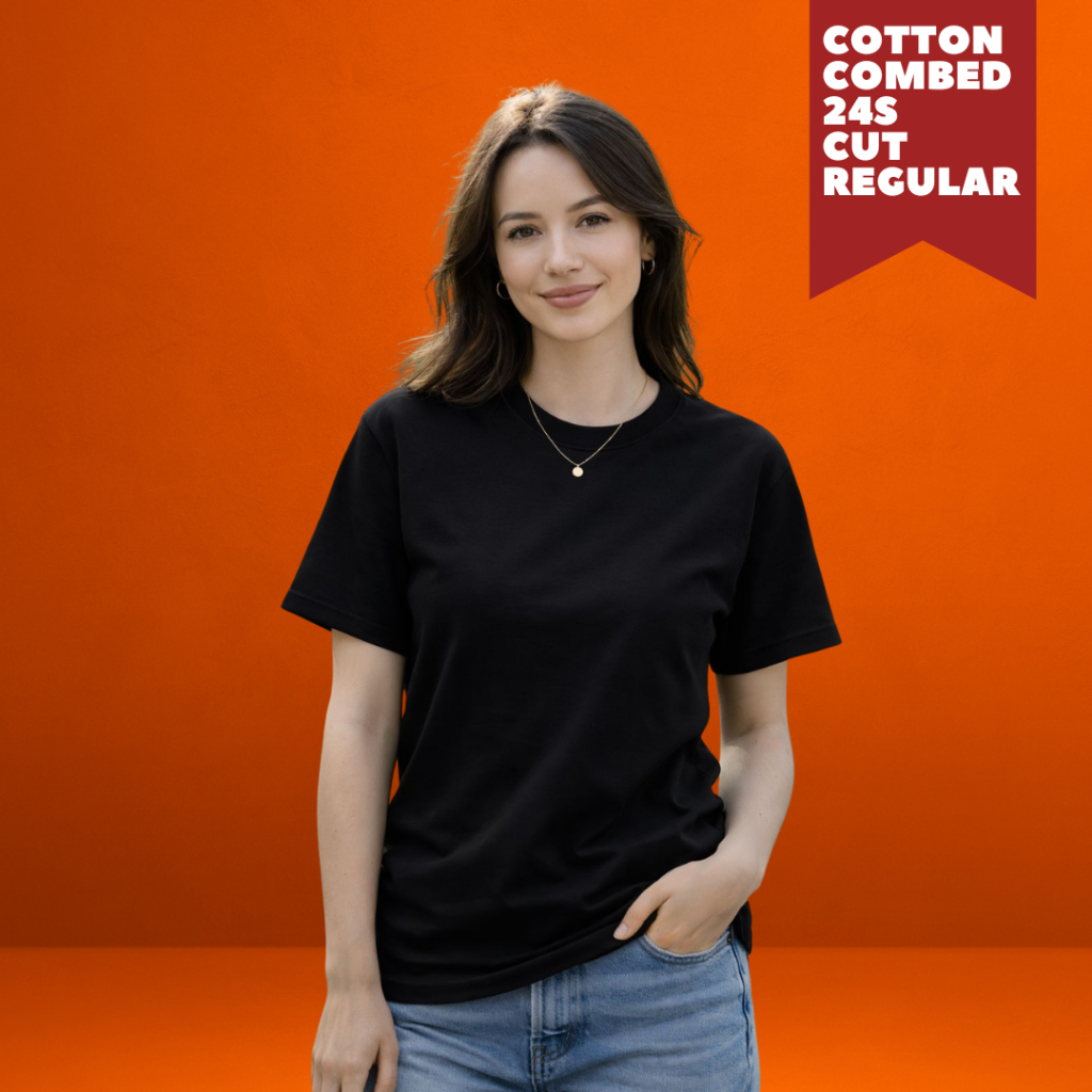 Jual Kaos Polos Hitam Premium Knitto | Cutton Combed 24 S dan 30 S 100% ...