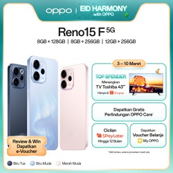 [BARU] OPPO Reno15 F 5G 8+128/256GB & 12+256GB [AI Portrait Glow 50MP Ultra Wide Selfie Camera, 7000mAh Large Battery 80W SUPERVOOC, 5-Year Fluency Authentication]