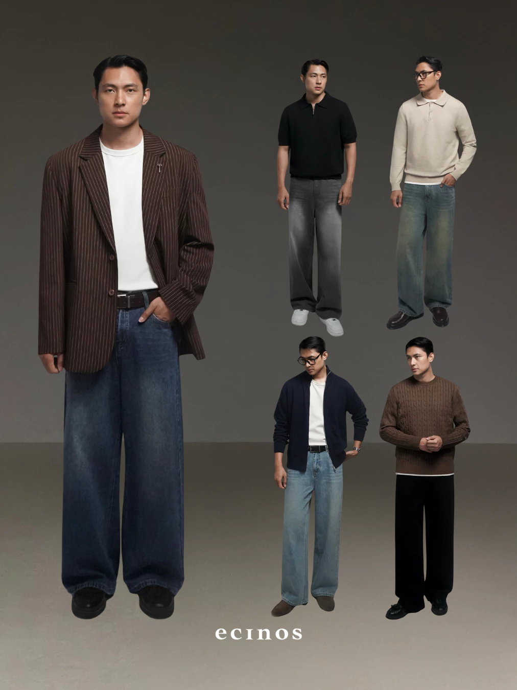 ECINOS Man - DENIM Wide Jeans (Man Version) | Celana Pria | Celana Jeans Pria | Wide Jeans Pria - foto 1
